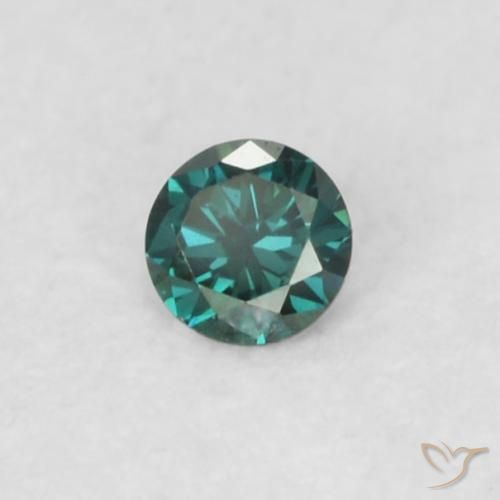 0.02 ct Green Diamond Stone, Natural Diamond in Diamond-Cut Shape for Sale