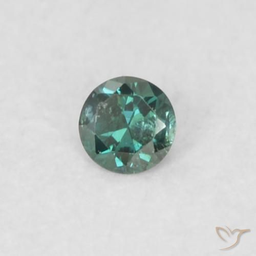 0.02 ct Green Diamond Stone, Natural Diamond in Diamond-Cut Shape for Sale
