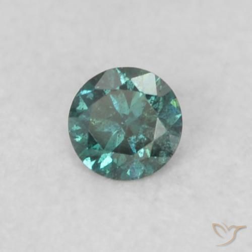 0.04 ct Green Diamond Stone, Natural Diamond in Diamond-Cut Shape for Sale
