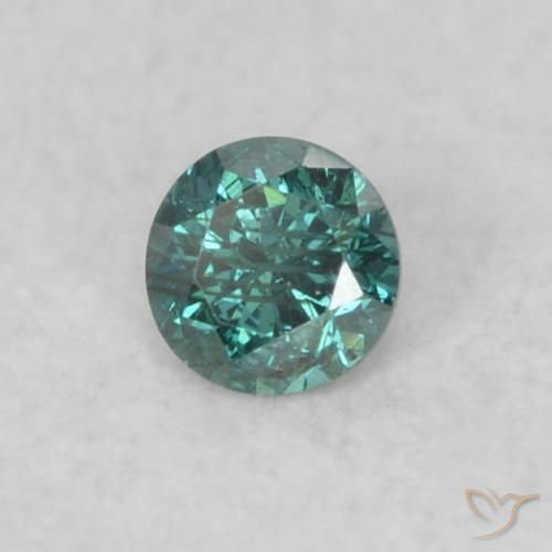 0.05 ct Green Diamond Stone, Natural Diamond in Diamond-Cut Shape for Sale