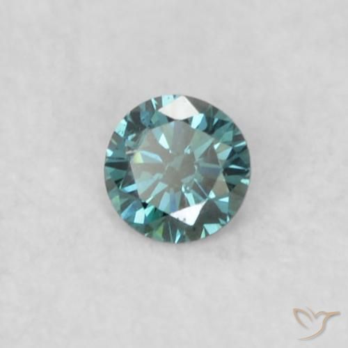 0.03 ct Blue Diamond Stone, Natural Diamond in Diamond-Cut Shape for Sale