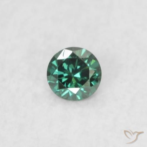 0.02 ct Green Diamond Stone, Natural Diamond in Diamond-Cut Shape for Sale