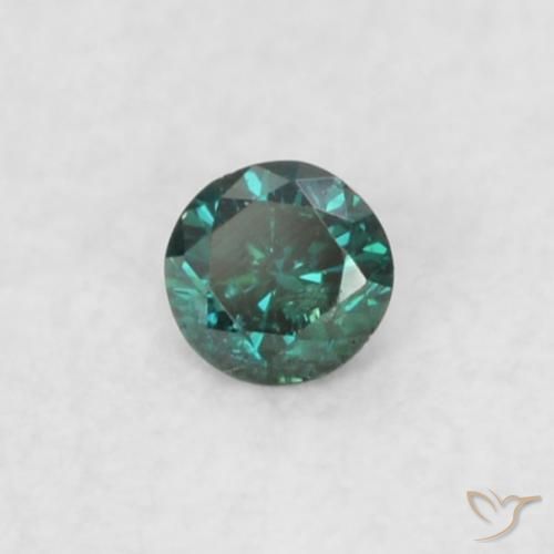 0.03 ct Green Diamond Stone, Natural Diamond in Diamond-Cut Shape for Sale