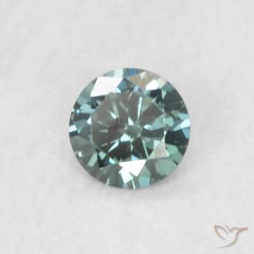 0.03 ct Blue Diamond Stone, Natural Diamond in Diamond-Cut Shape for Sale