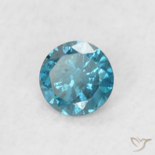 0.05 ct Blue Diamond Stone, Natural Diamond in Diamond-Cut Shape for Sale