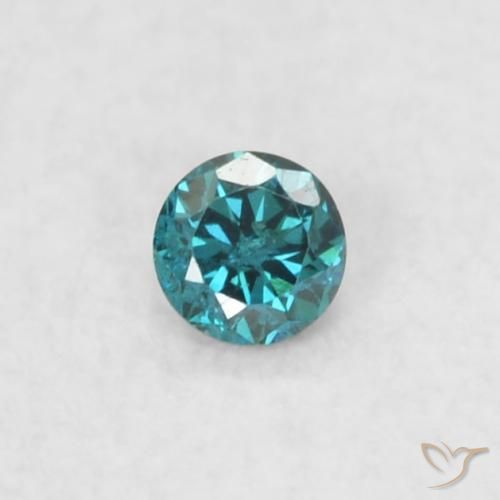 Diamant bleu en vrac de 0,02 ct, taille diamant de 1,9 mm provenant d'Inde, Photo A