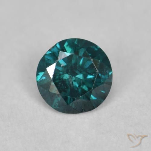 0.12ct Natural Green Diamond, Round, SI