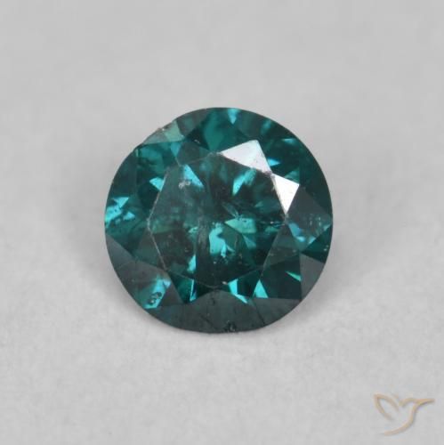 0.12 ct Green Diamond Stone, Natural Diamond in Diamond-Cut Shape for Sale