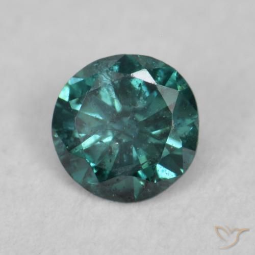 0.08 ct Green Diamond Stone, Natural Diamond in Diamond-Cut Shape for Sale