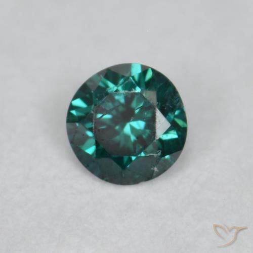 0.04 ct Green Diamond Stone, Natural Diamond in Diamond-Cut Shape for Sale