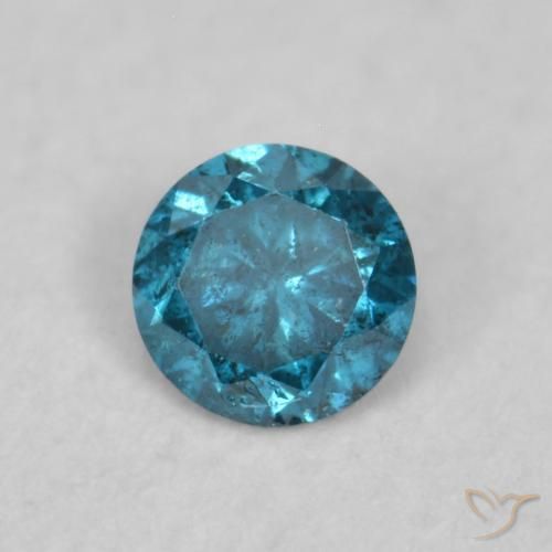 0.07 ct Blue Diamond Stone, Natural Diamond in Diamond-Cut Shape for Sale