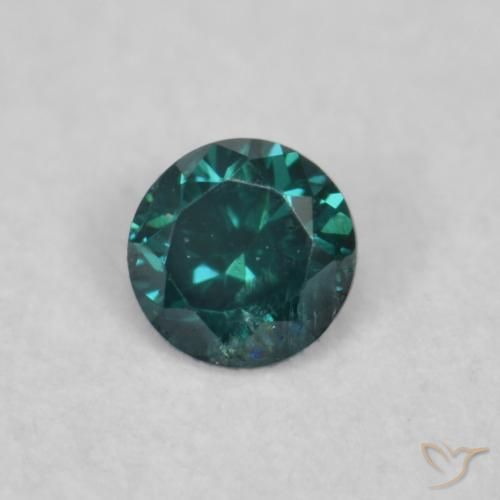 0.04 ct Green Diamond Stone, Natural Diamond in Diamond-Cut Shape for Sale