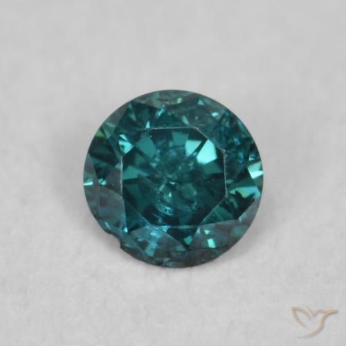 0.06 ct Green Diamond Stone, Natural Diamond in Diamond-Cut Shape for Sale