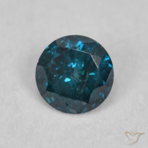 0.07 ct Blue Diamond Stone, Natural Diamond in Diamond-Cut Shape for Sale