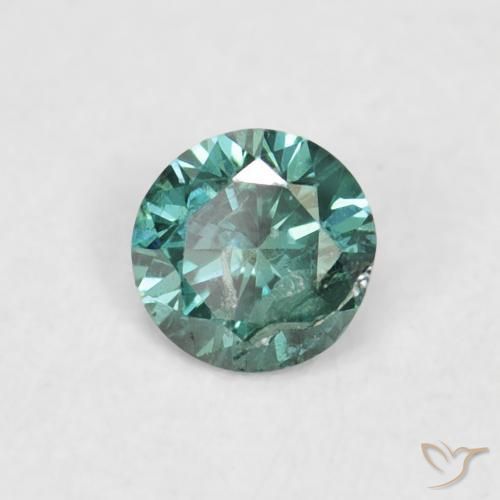 0.06 ct Green Diamond Stone, Natural Diamond in Diamond-Cut Shape for Sale