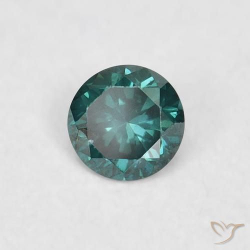 0.04 ct Green Diamond Stone, Natural Diamond in Diamond-Cut Shape for Sale