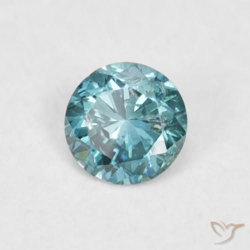 0.06 ct Blue Diamond Stone, Natural Diamond in Diamond-Cut Shape for Sale