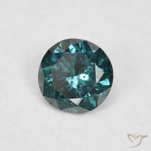 0.04 ct Green Diamond Stone, Natural Diamond in Diamond-Cut Shape for Sale