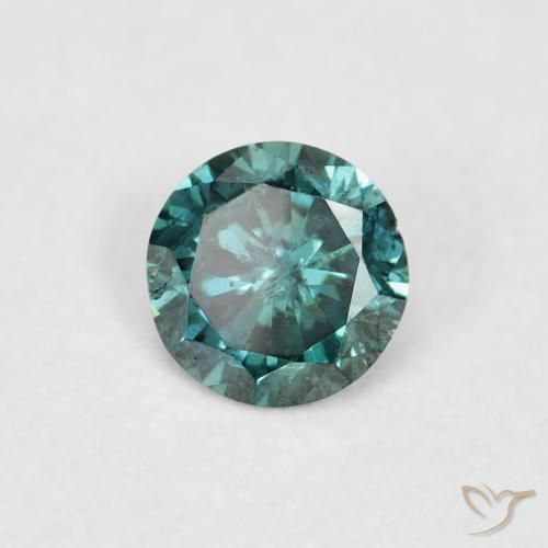0.09 ct Green Diamond Stone, Natural Diamond in Diamond-Cut Shape for Sale