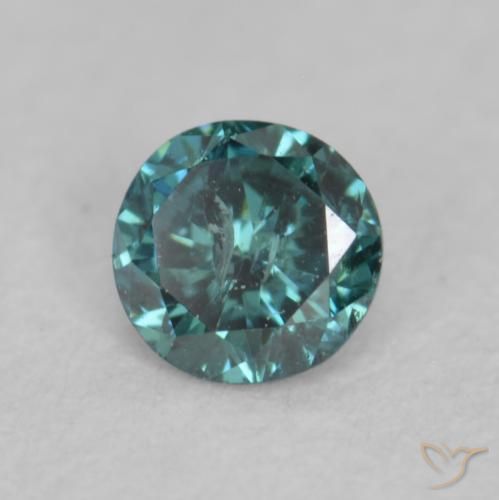 0.09 ct Green Diamond Stone, Natural Diamond in Diamond-Cut Shape for Sale