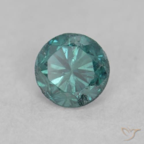 0.10 ct Green Diamond Stone, Natural Diamond in Diamond-Cut Shape for Sale