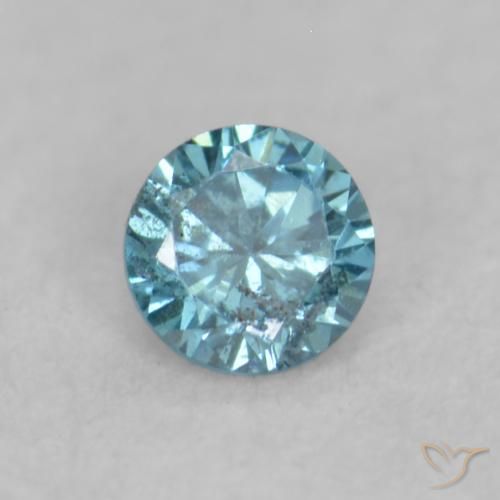 0.03ct Natural Blue Diamond, Round, VVS-VS