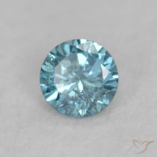 0.03 ct Blue Diamond Stone, Natural Diamond in Diamond-Cut Shape for Sale