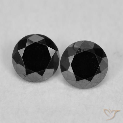 0.08ctw Natural Black Diamond, Round, Opaque