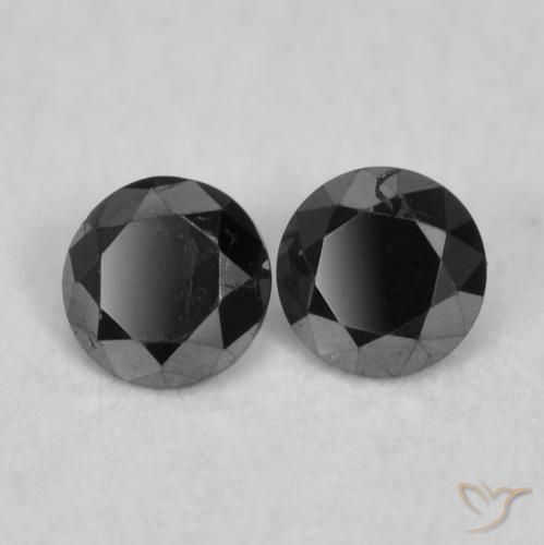 0.08 ctw Black Diamond Stones, Natural Diamond in Diamond-Cut Shape for Sale