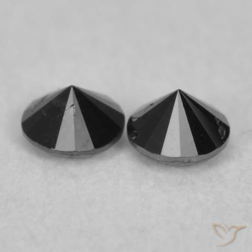 Diamond Gemstones in 2.1 mm (calibrated) Size for Sale, Diamond Stones in Black Color