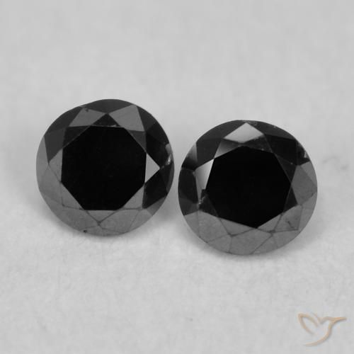 0.10ctw Natural Black Diamond, Round, Opaque