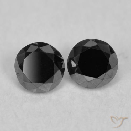 0.10 ctw Black Diamond Stones, Natural Diamond in Diamond-Cut Shape for Sale