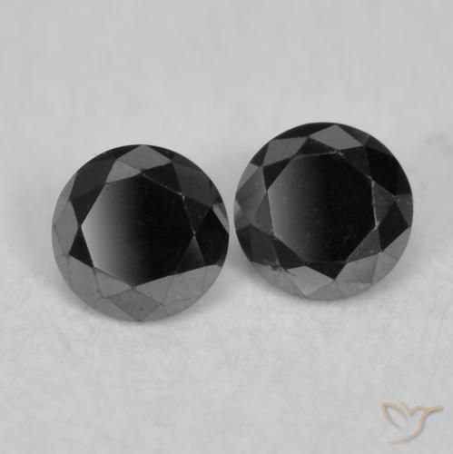 0.09 ctw Black Diamond Stones, Natural Diamond in Diamond-Cut Shape for Sale