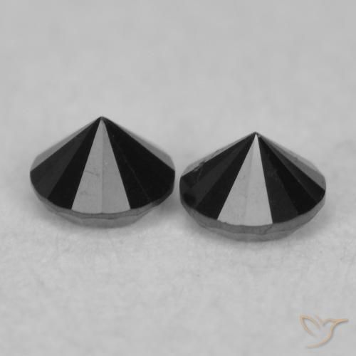 Diamond Gemstones in 2.1 mm (calibrated) Size for Sale, Diamond Stones in Black Color
