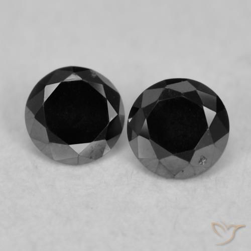 0.10ctw Natural Black Diamond, Round, Opaque