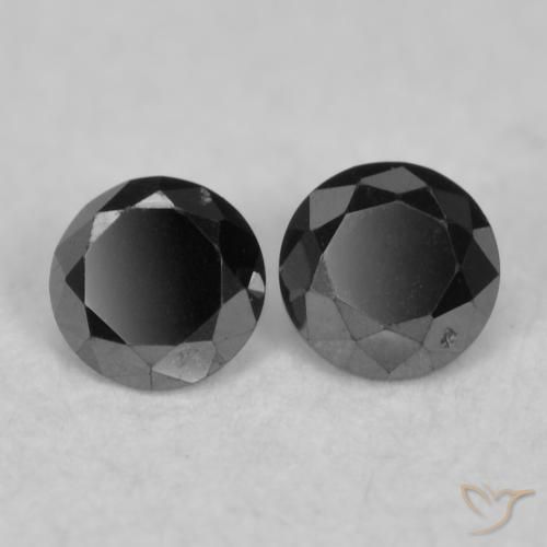 0.10 ctw Black Diamond Stones, Natural Diamond in Diamond-Cut Shape for Sale
