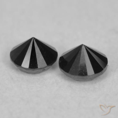 Diamond Gemstones in 2.1 mm (calibrated) Size for Sale, Diamond Stones in Black Color