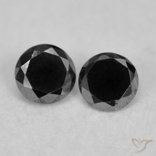 0.08ctw Natural Black Diamond, Round, Opaque