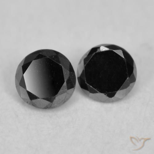 0.08 ctw Black Diamond Stones, Natural Diamond in Diamond-Cut Shape for Sale