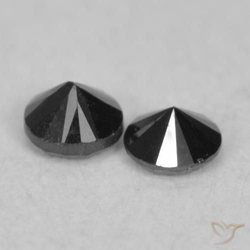Diamond Gemstones in 2 mm (calibrated) Size for Sale, Diamond Stones in Black Color
