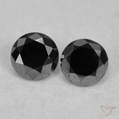 0.09ctw Natural Black Diamond, Round, Opaque