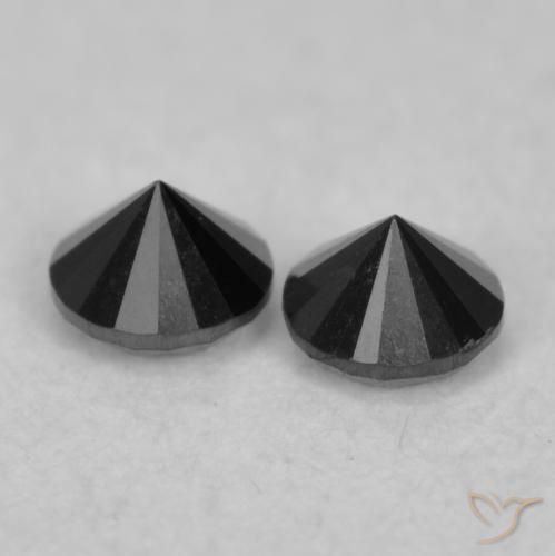 Diamond Gemstones in 2.1 mm (calibrated) Size for Sale, Diamond Stones in Black Color