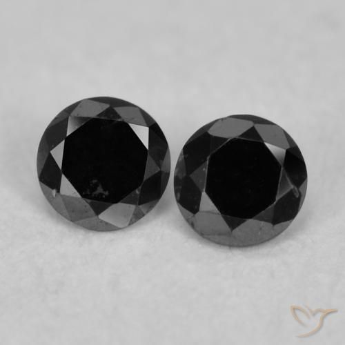 0.07ctw Natural Black Diamond, Round, Opaque, Photo A