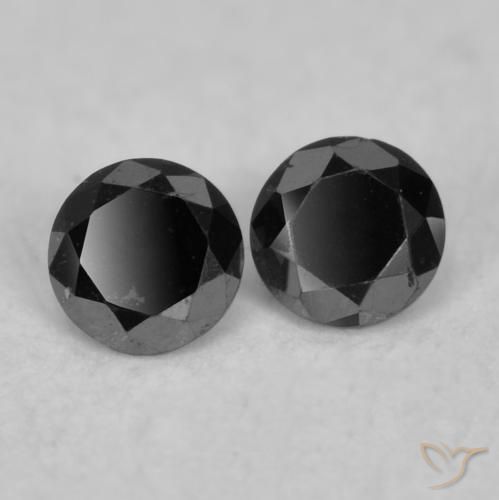 0.07 ctw Black Diamond Stones, Natural Diamond in Diamond-Cut Shape for Sale