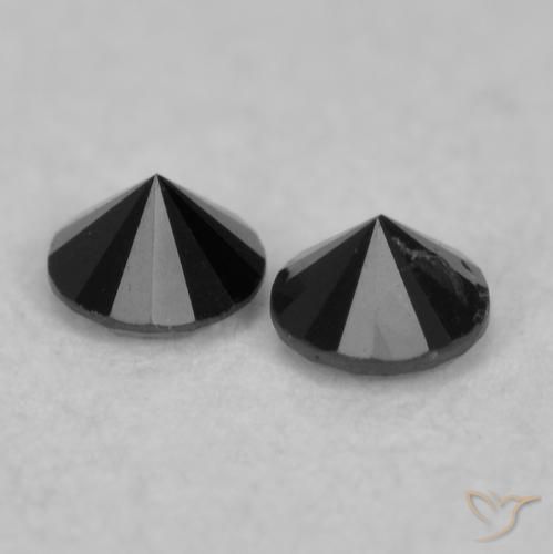 Diamond Gemstones in 2 mm (calibrated) Size for Sale, Diamond Stones in Black Color