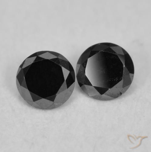 0.08 ctw Black Diamond Stones, Natural Diamond in Diamond-Cut Shape for Sale