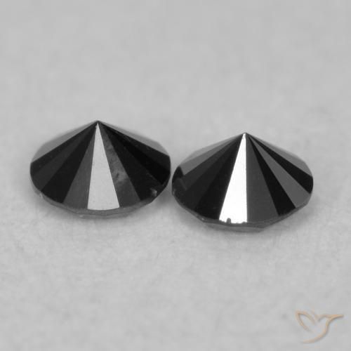 Diamond Gemstones in 2.1 mm (calibrated) Size for Sale, Diamond Stones in Black Color
