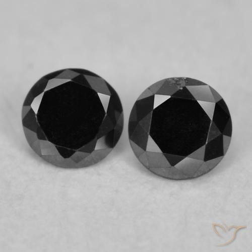 0.09ctw Natural Black Diamond, Round, Opaque