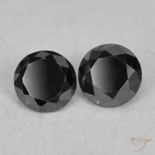 0.09 ctw Black Diamond Stones, Natural Diamond in Diamond-Cut Shape for Sale