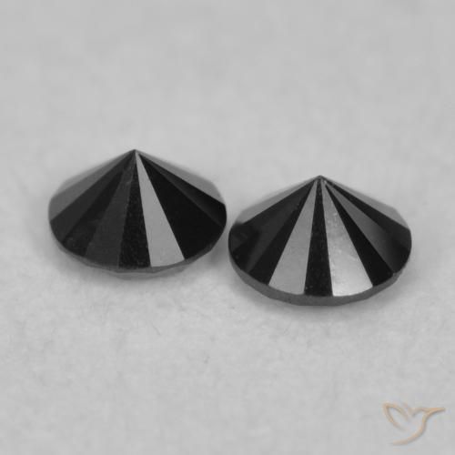 Diamond Gemstones in 2.1 mm (calibrated) Size for Sale, Diamond Stones in Black Color